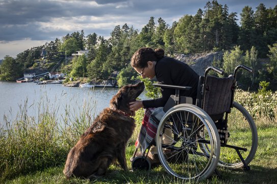 Woman in wheelchair